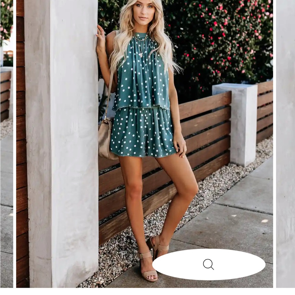 Vici blue halter top romper